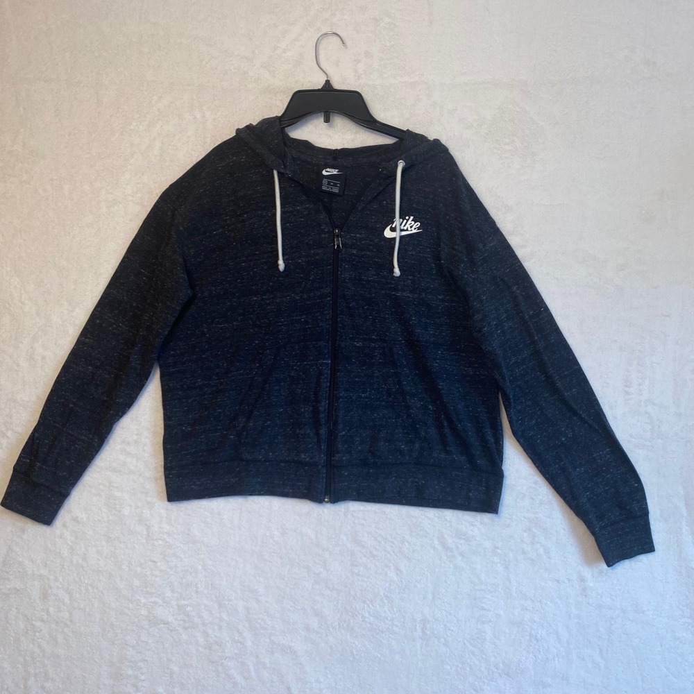 Nike Full Zip Hoodie Jacket Women's XL Extra Large Black Heather Activewear